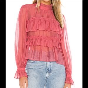 WORN ONCE Revolve Line & Dot pink top!!
